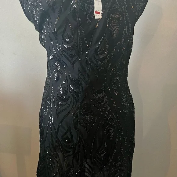 NWT Connected Apparel Black Sequin Dress - Picture 4 of 7